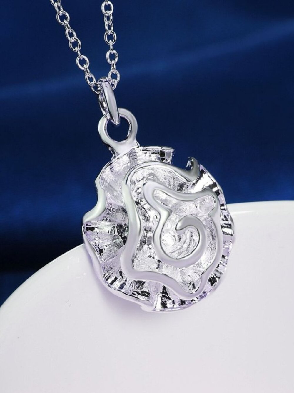 Alisha Cupcake Dreams Abstract Flower Art Sterling Silver Necklace Gift Packaged